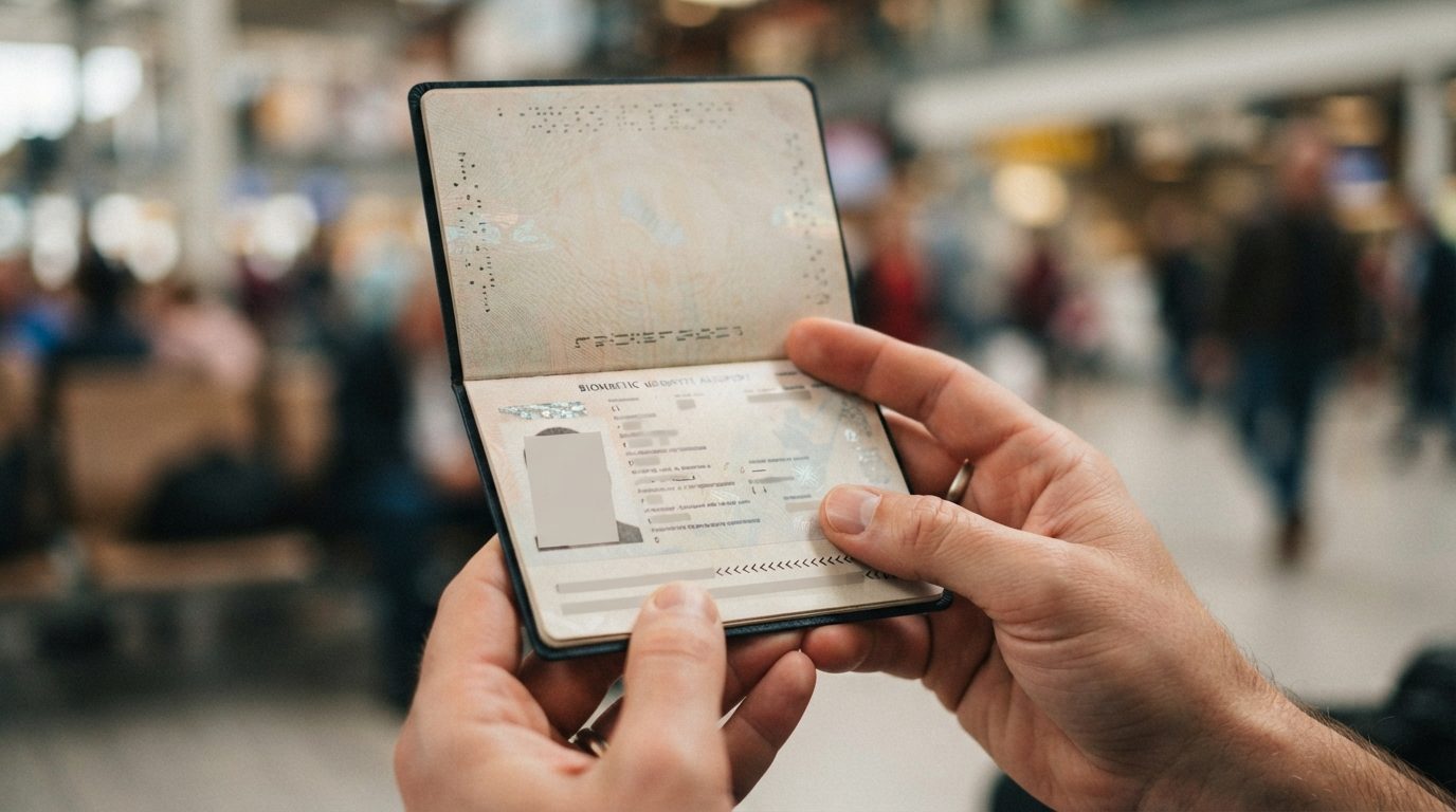Åbent pas med identifikationsside